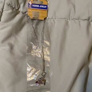 NBA Silver Chain Necklace with Miami Heat pendant